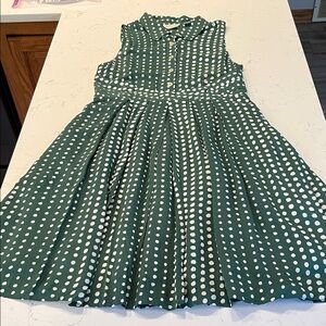 Anthropology 11-1 TYLHO Green Polka Dot Sleeveless Dress